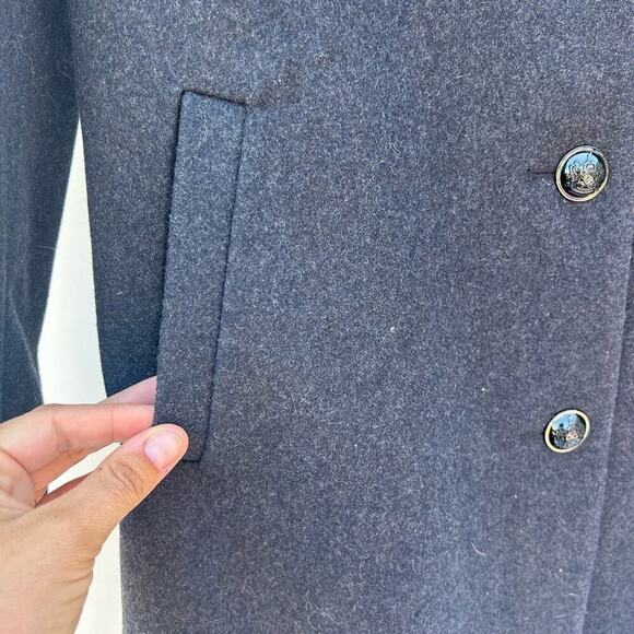 Mango Women’s Quilted Faux Leather Wool Button Up Coat Jacket Black Small - Picture 7 of 12